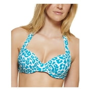 Calvin Klein Womens Leopard Underwire Bikini Swim top